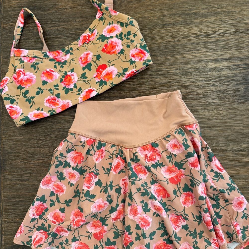 Offline by Aerie Floral Goals Hi Rise Skirt and Sports Bra